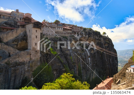 Megalo Meteoro Monastery on a sunny day 135063474