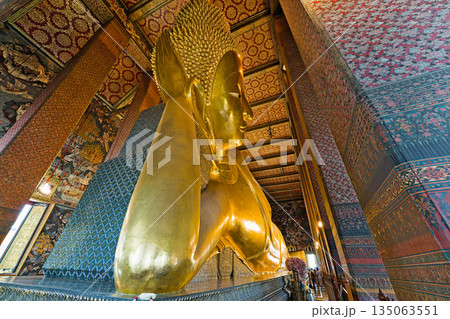 What Pho temple in Bangkok and Reclining Buddha What Pho temple in Bangkok and Reclining Buddha 135063551