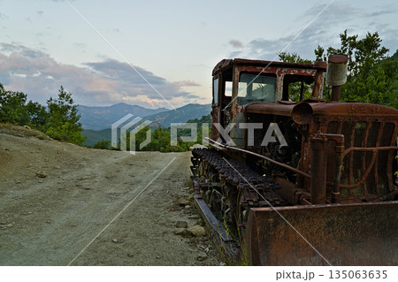 Rusty excavator in the national park Hotova Dangell 135063635