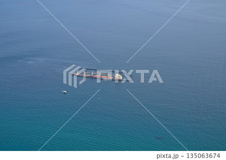 Sunken ship on the coast of Gibraltar 135063674