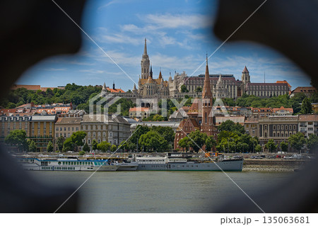 View at the fisherman's bastion from the oposing side 135063681