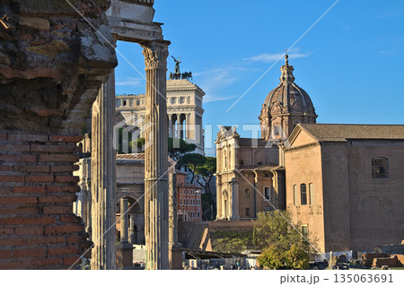 View from the Forum Romanum to the Altare della Patria 135063691