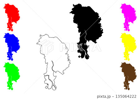 Malolos city (Central Luzon Region, Republic of the Philippines, ROP) map vector illustration, scribble sketch Malolos map Malolos city (Central Luzon Region, Republic of the Philippines, ROP) map vector illustration, scribble sketch Malolos map 135064222