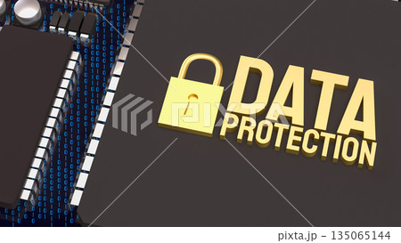 Advanced Data Protection Technology on Secure Computer Chip 3d render. Advanced Data Protection Technology on Secure Computer Chip 3d render. 135065144