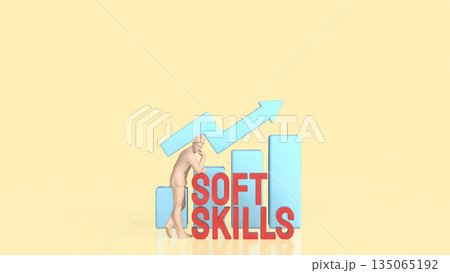 Soft Skills Development Growth for Career and Professional Success 3d render. 135065192