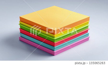 付箋メモの高品質3Dアイコンデザイン 135065263