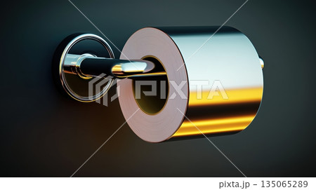 トイレットペーパーホルダーの3Dアイコン 135065289