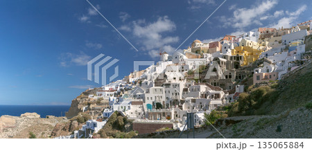 Windmill and Church in Oia, Santorini, Greece 135065884