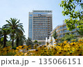 A picturesque view of the Green Grove Sanatorium nestled in the scenic resort city of Sochi, Russia. 135066151