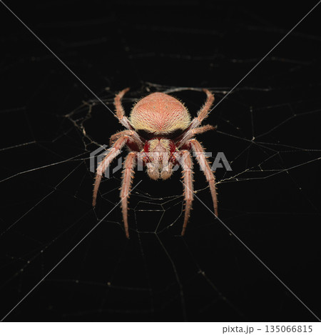 Australasian Garden Orb Weaver Spider or Hortophora transmarina Australasian Garden Orb Weaver Spider or Hortophora transmarina 135066815