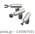 Three massage guns with different massage heads 135067501