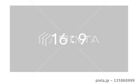 16:9の比率のグレーの四角形のベクター素材。SNSの画像投稿に適した比率のテンプレート 135068999