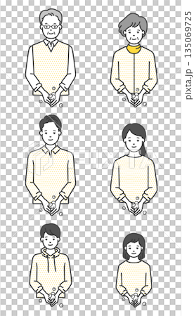 手洗いをする人のイラストベクター素材セット 135069725