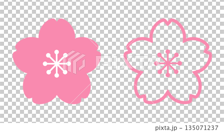 Simple cherry blossom icon set_vector illustration Simple cherry blossom icon set_vector illustration 135071237