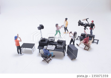 Mini Studio Film Set With Camera Crew, Directors, Mini Studio Film Set With Camera Crew, Directors, 135071359