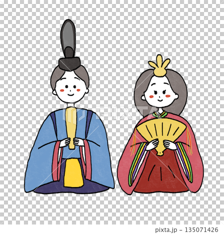 ひな人形のイラスト 135071426