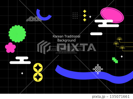Illustration of a traditional Korean pattern background. Illustration of a traditional Korean pattern background. 135071661