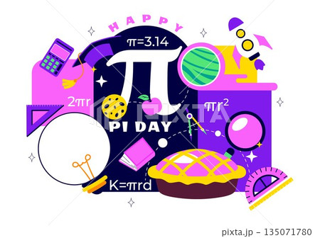 National Pie Day Vector Illustration on January 23 Featuring Delicious Pastry Shells With Various Fillings Flat Style Cartoon Background 135071780