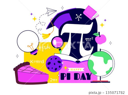 National Pie Day Vector Illustration on January 23 Featuring Delicious Pastry Shells With Various Fillings Flat Style Cartoon Background 135071782