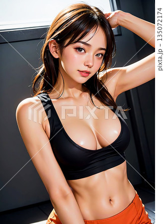 スポーツウェアを着たスタイルの良い美しい女性 135072174