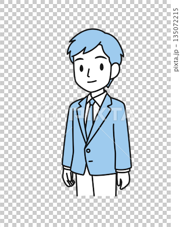 Illustration material of a smiling business man in a suit Illustration material of a smiling business man in a suit 135072215