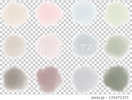 Smudged watercolor texture material set Smudged watercolor texture material set 135072355
