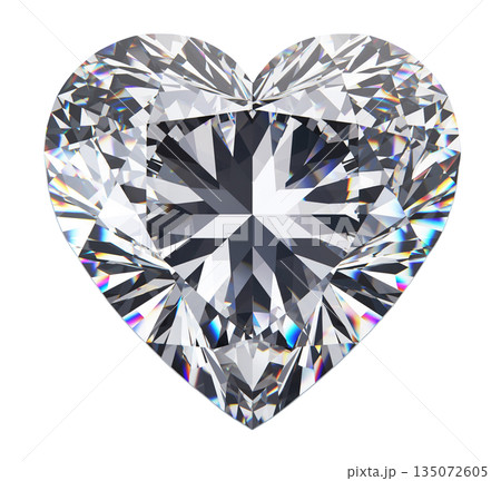 ハート型のダイヤモンド（背景透過,キリヌキ） 135072605