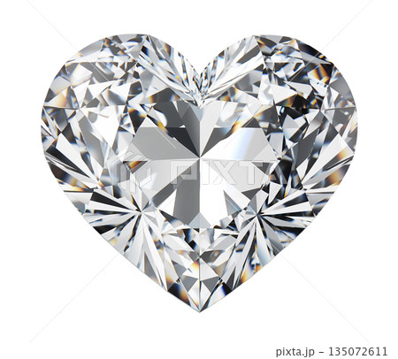 ハート型のダイヤモンド（背景透過,キリヌキ） 135072611