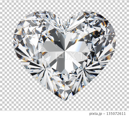 ハート型のダイヤモンド（背景透過,キリヌキ） 135072611