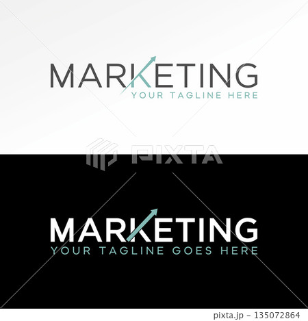 Marketing text sans serif font fast up arrow performance increase management logo design graphic concept creative premium vector stock image top sell 135072864