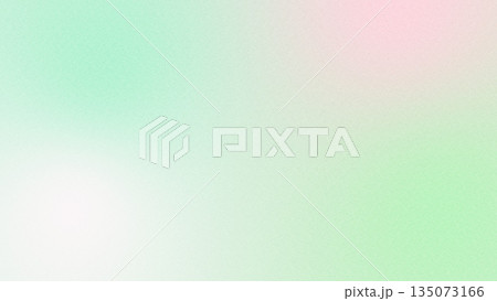春を感じるグリーンとピンクと白がやさしく溶け合うざらざら質感の美しいグラデーション背景 135073166