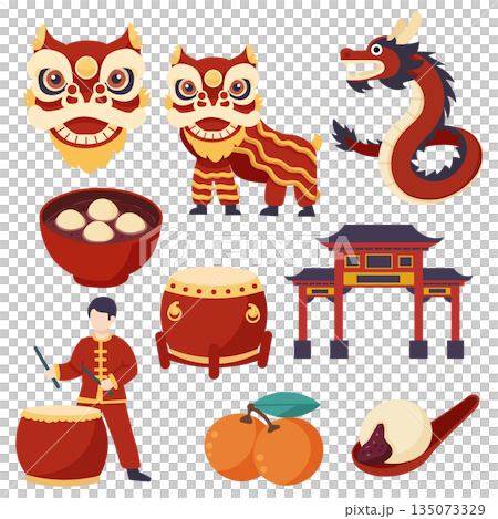 Lantern Festival Traditional Chinese Vector Set Lantern Festival Traditional Chinese Vector Set 135073329