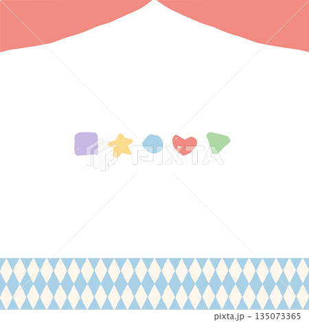 たのしいサーカス｜カーテンヘッダーと装飾素材セット｜幼児向け素材 135073365