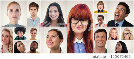 People collage portrait 6x2 People collage portrait 6x2 135073466