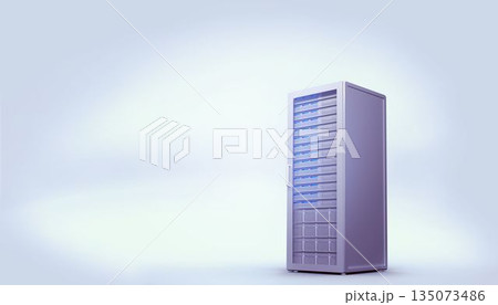 Digitally generated grey server tower Digitally generated grey server tower 135073486