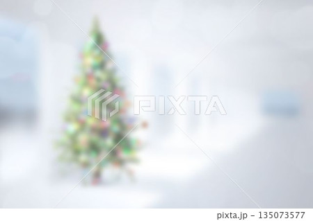 Blurry christmas tree in room 135073577