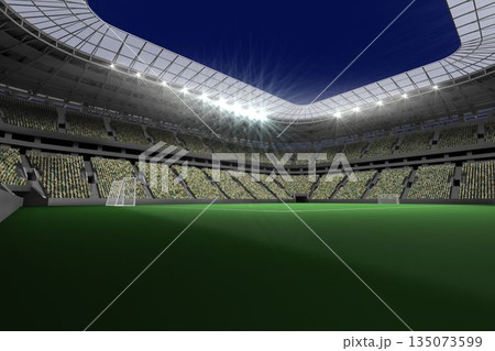 Large football stadium with lights 135073599