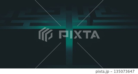 Digital of green maze, Close-up 135073647