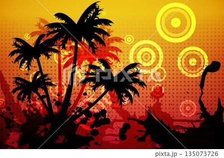 Digitally generated palm tree background Digitally generated palm tree background 135073726