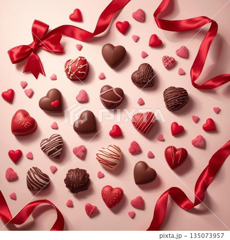バレンタインデーのシンプルでやさしいイメージ 135073957