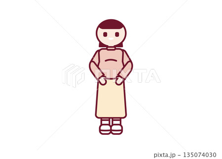笑顔の妊婦さんのシンプルなイラスト 135074030