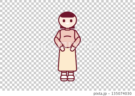 笑顔の妊婦さんのシンプルなイラスト 135074030