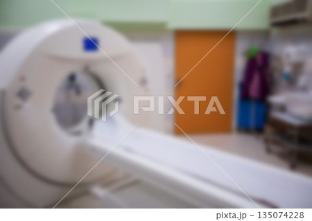 MRI scan machine in scanning room MRI scan machine in scanning room 135074228