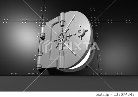 Digitally generated half opened safe Digitally generated half opened safe 135074345