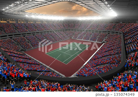 Tennis field on a stadium Tennis field on a stadium 135074349