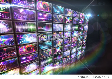 Screen collage showing disco images 135074385