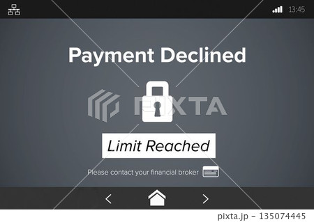 Payment declined and limit reached text on...のイラスト素材 [135074445] - PIXTA