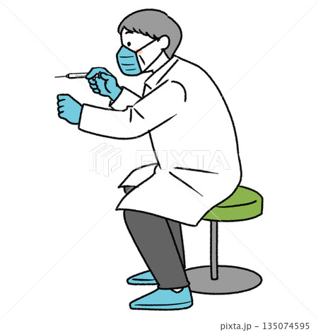 予防接種をする医者のイラスト 予防接種をする医者のイラスト 135074595