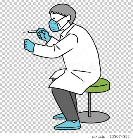 予防接種をする医者のイラスト 予防接種をする医者のイラスト 135074595