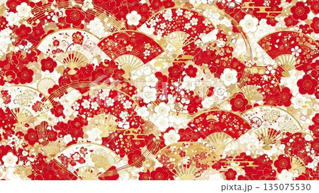 桜模様が広がるピンクの春背景イラスト 桜模様が広がるピンクの春背景イラスト 135075530